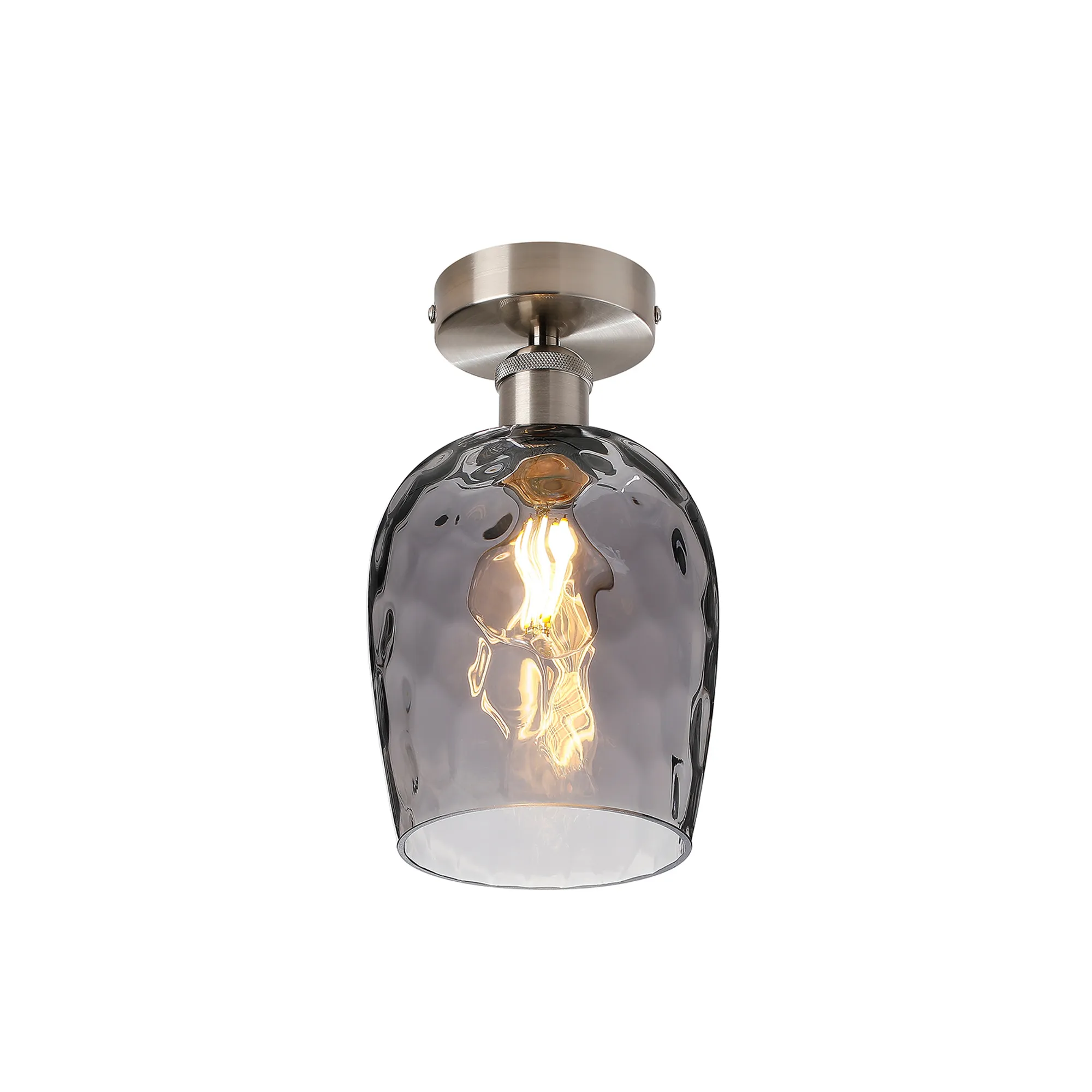Cawdor Satin Nickel Ceiling Lights Deco Flush Fittings